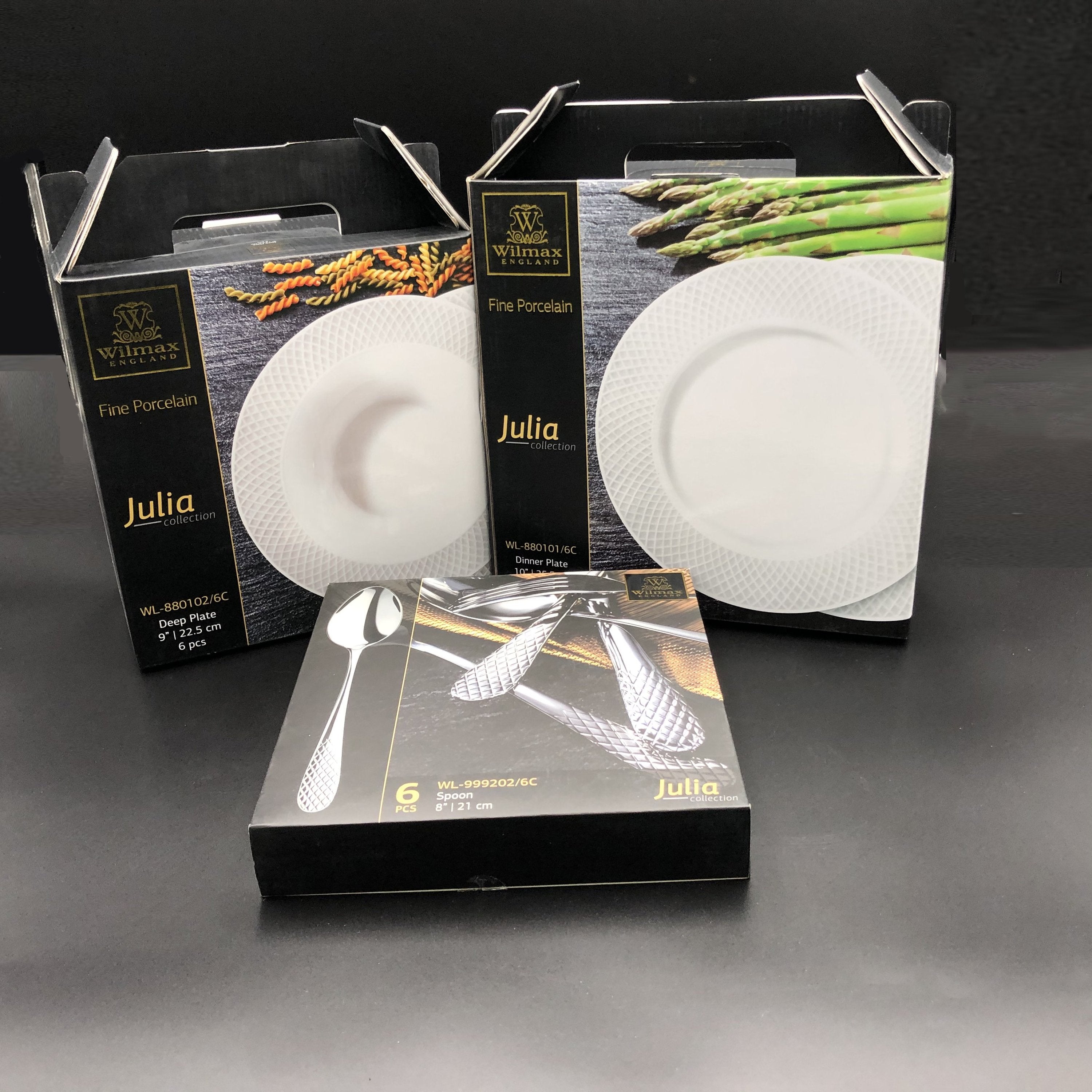 Fine Julia Porcelain Deep Plate Dinnerware Set For 6 Including 10" Main image