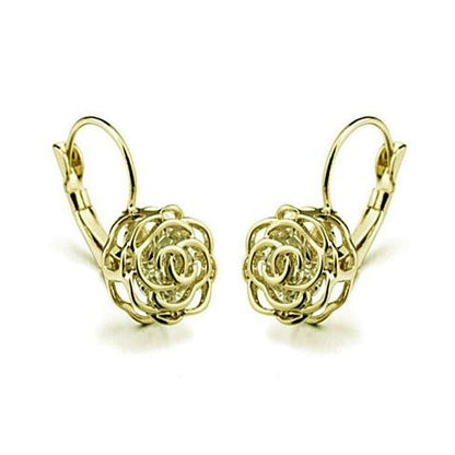 ROSE IS A ROSE 18kt Rose Crystal Earrings In White Yellow And Rose