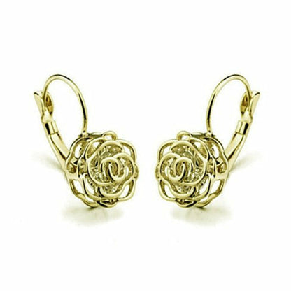 ROSE IS A ROSE 18kt Rose Crystal Earrings In White Yellow And Rose