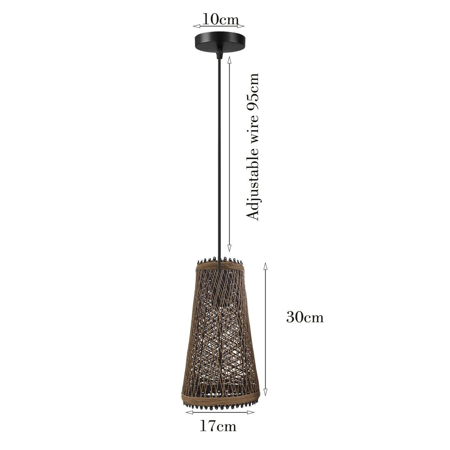 Modern Wicker Rattan Basket Style Ceiling Pendant Light Shade~1961 Secondary image