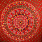 Red Elephants & Camels Mandala Tapestry