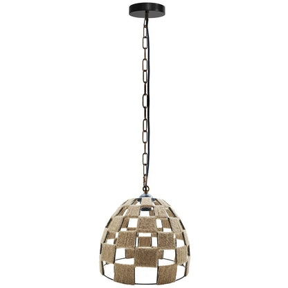 Dome Shape Ceiling Pendant Light Hemp Rope Hanging Light E27 Lamp