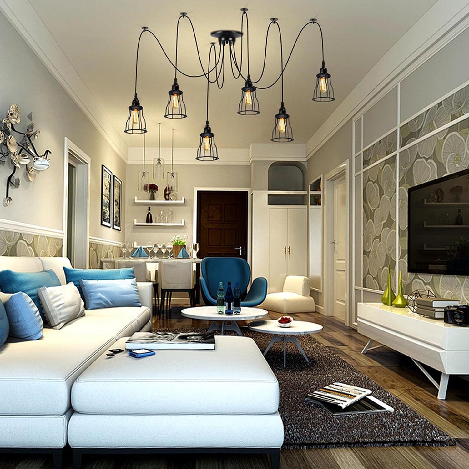 Retro Vintage Chandelier Ceiling Spider Light Industrial Pendant Lamp Secondary image