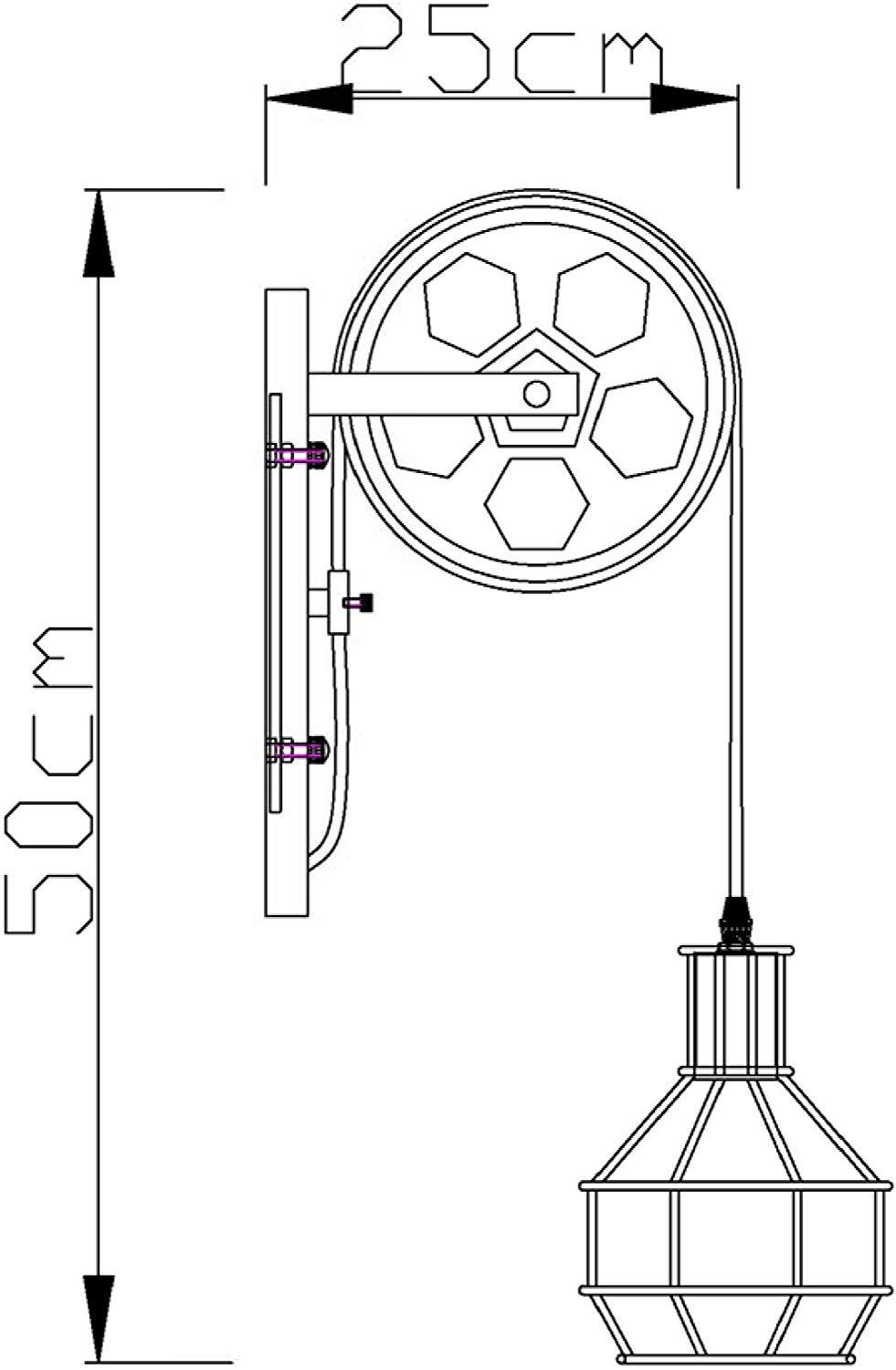 Retro Vintage Pulley Light Shade Wheel Ceiling Lifting Industrial Secondary image