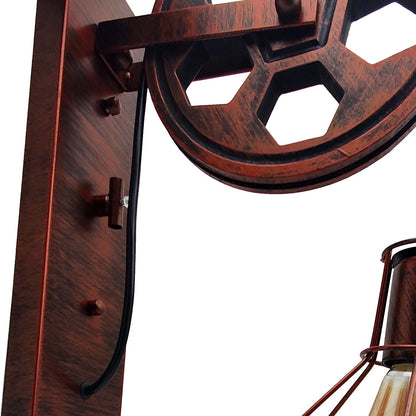 Retro Vintage Pulley Light Shade Wheel Ceiling Lifting Industrial