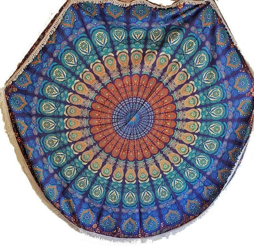 Beach Vibes Round Mandala Tapestry