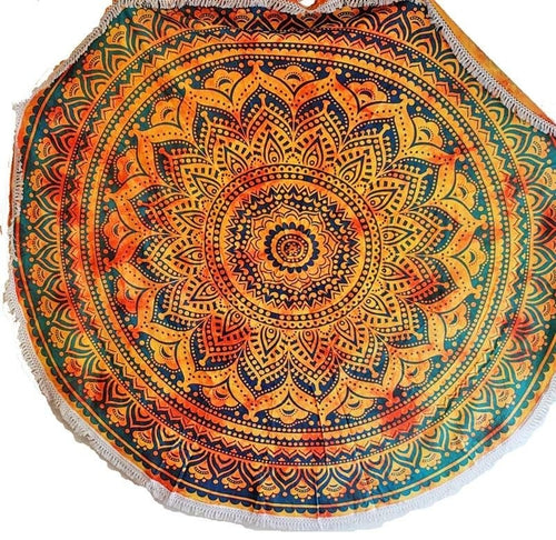 Henna Burst Round Mandala Tapestry Secondary image