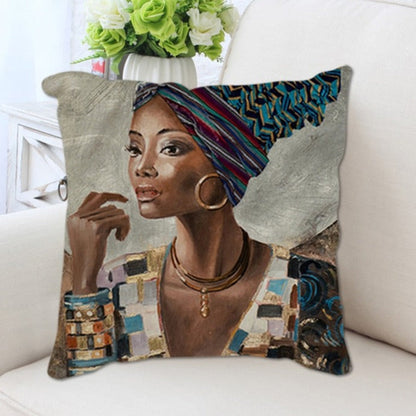 Abstract African Woman Poster Cushion Cover