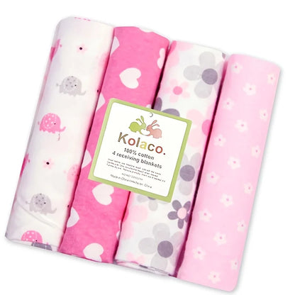 4pcs/pack 100% Cotton Receiving Baby Blanket Newborn 76x76cm Baby