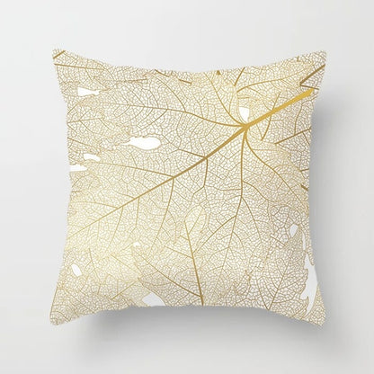 Gold Leaf Cushion Cover for Home Decor