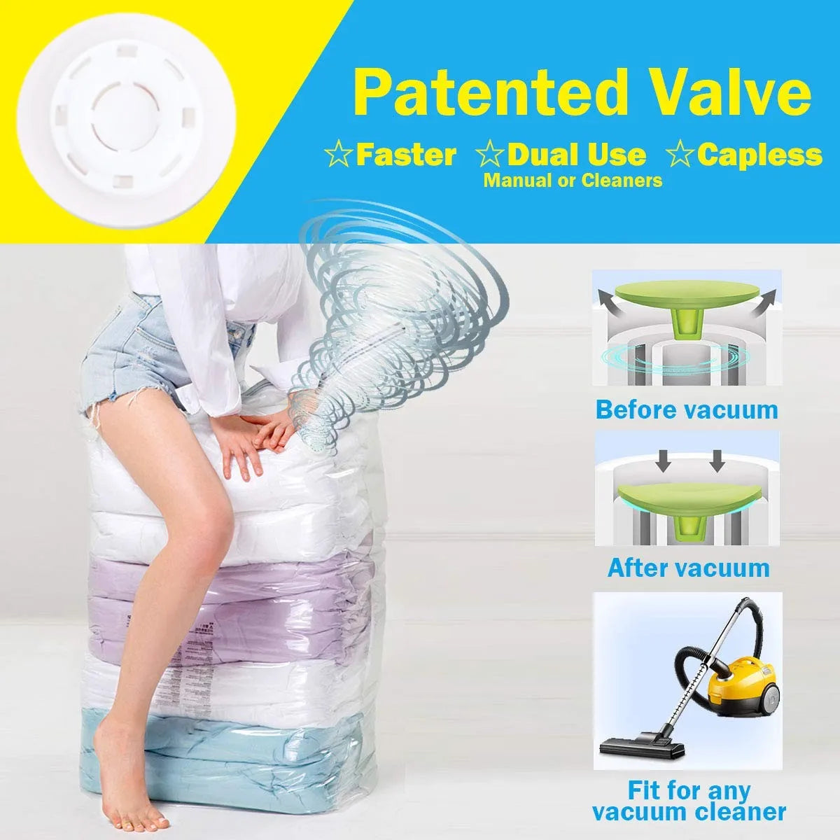 Cube Vacuum Storage Bags umbo Vacuum Seal Bags for Clothes, Bedding,