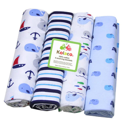 4pcs/pack 100% Cotton Receiving Baby Blanket Newborn 76x76cm Baby