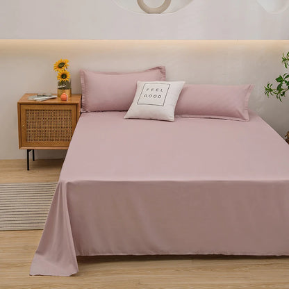 1 pc Bed Flat Sheet for Double Bed Plain Solid Color Top Sheets