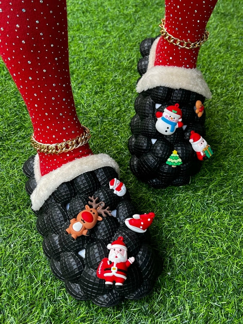 Furry House Slides for Chirstmas Funny DIY Bubble Slippers