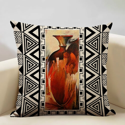 African Painting Printed Cushion Cover