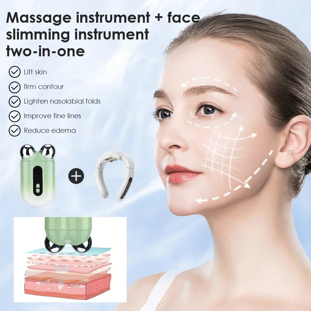 Facial Massager EMS Roller Microcurrent Face Lifting Machine V-Face