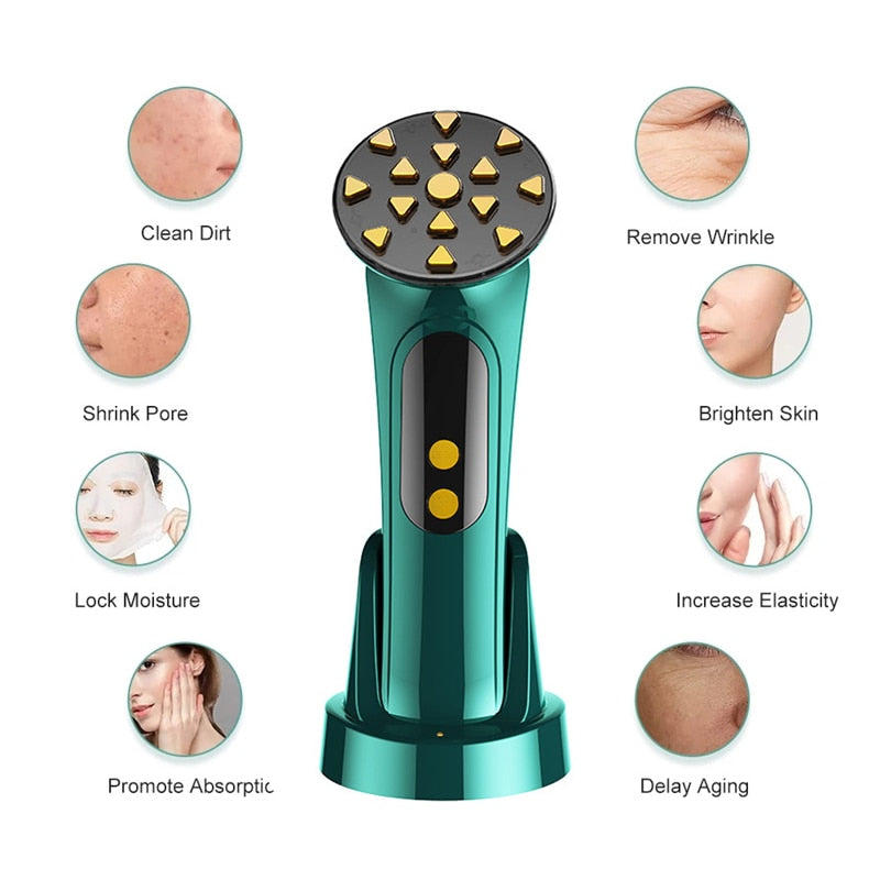 EMS Facial Massager LED Light Anti Aging Wrinkle Facial Beauty