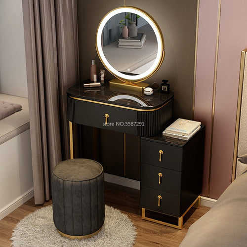 A Set Makeup Dressing Table with Mirror Slate Furniture Girl Bedroom Secondary image