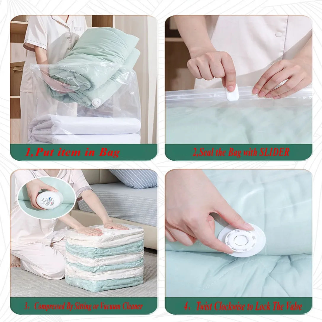 Cube Vacuum Storage Bags umbo Vacuum Seal Bags for Clothes, Bedding,