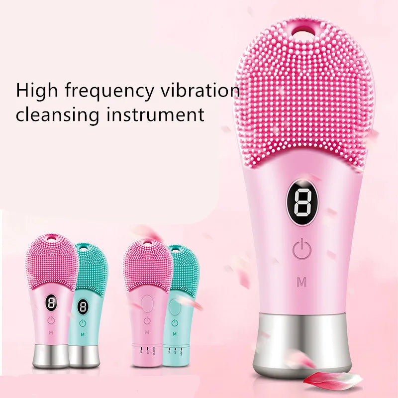 Electric Silicond Face Cleansing Brush Ultrasonic Facial Deep Pore