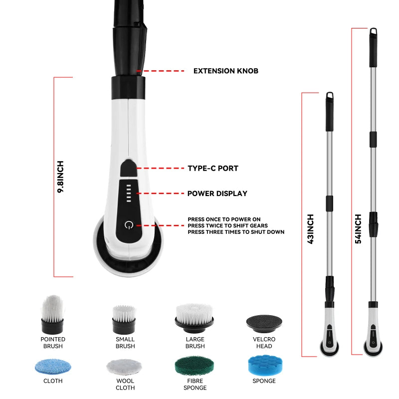 Electric Cleaning Brush 8 in 1 Multifunctional Household Wireless