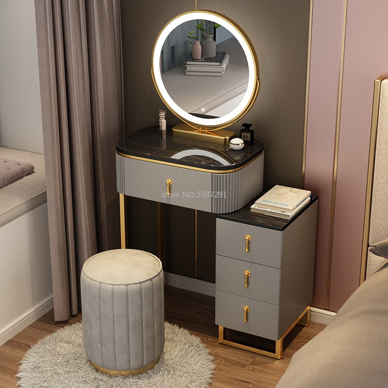 A Set Makeup Dressing Table with Mirror Slate Furniture Girl Bedroom Main image