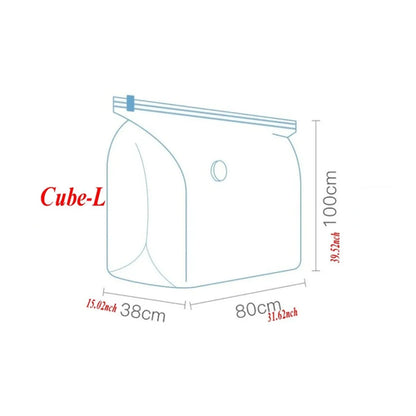 Cube Vacuum Storage Bags umbo Vacuum Seal Bags for Clothes, Bedding,