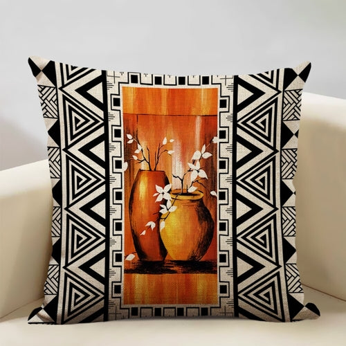 African Painting Printed Cushion Cover