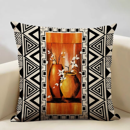 African Painting Printed Cushion Cover