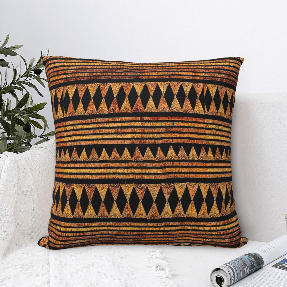African Mud Cloth Print Cushion Cover Main image