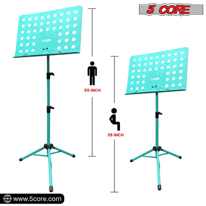 5Core Music Stand For Sheet Music Portablr Folding Tripod + Detachable