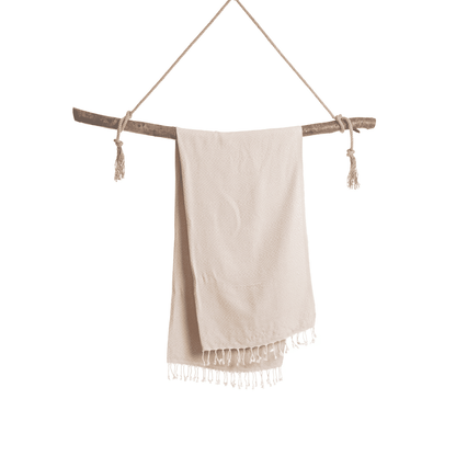 XXL Beach Spa Towel, Cotton Plaid Beige 200x250 cm