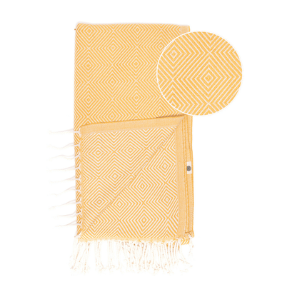Beach Spa Turkish Hammam Towel Crystal Yellow