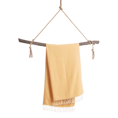 Beach Spa Turkish Hammam Towel Crystal Yellow
