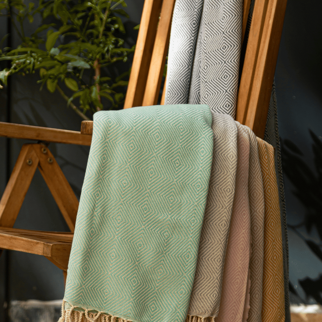 Beach Spa Turkish Hammam Towel Crystal Yellow