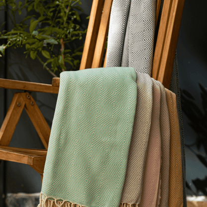 Beach Spa Turkish Hammam Towel Crystal Yellow