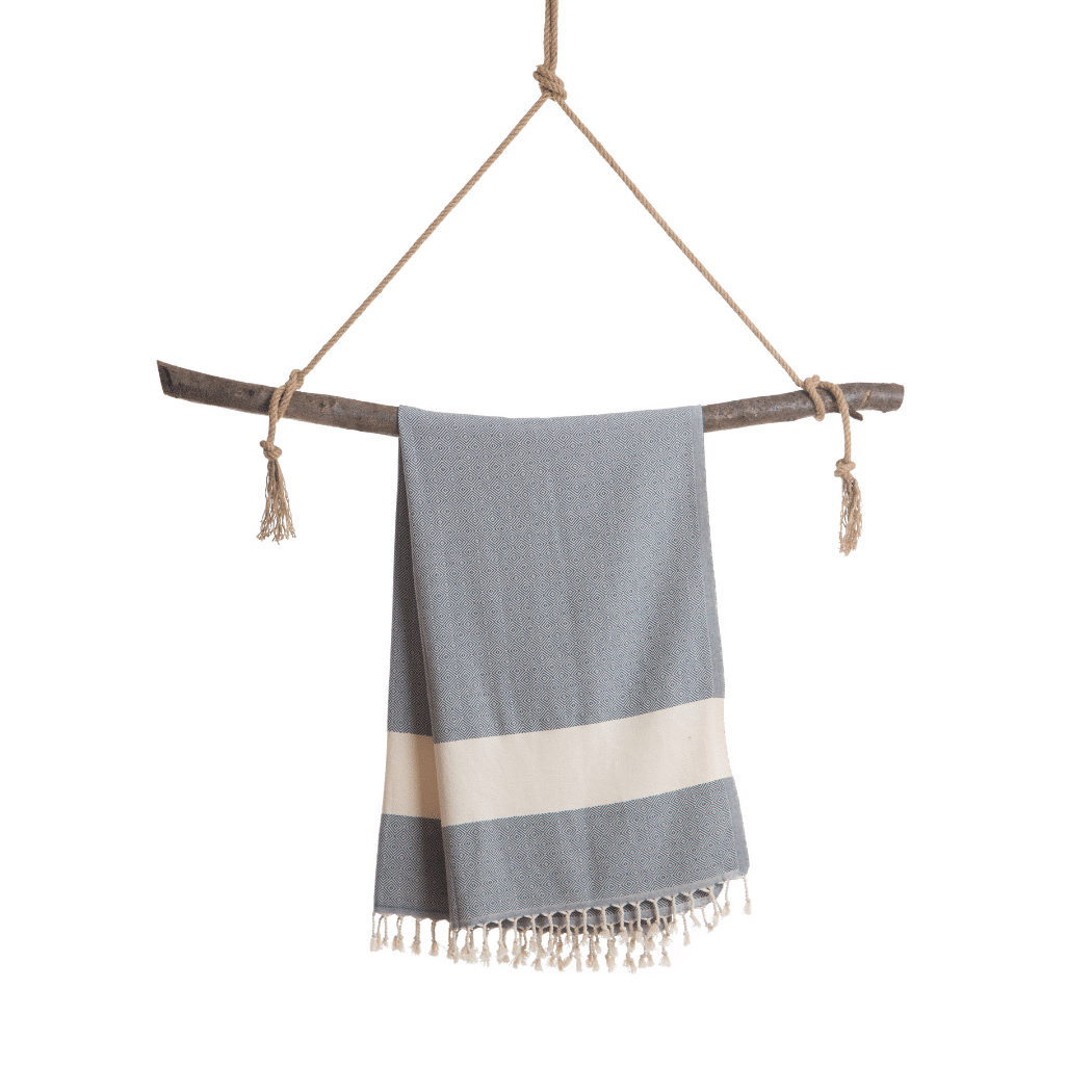 Beach Spa Turkish Hammam Towel Diamant Blue