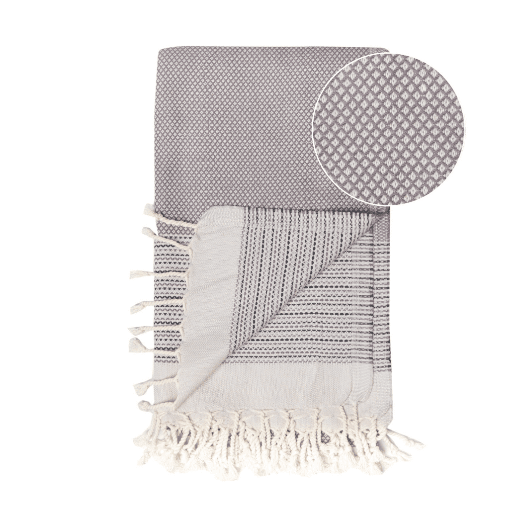 Beach Spa Turkish Hammam Towel Anthracite/Black