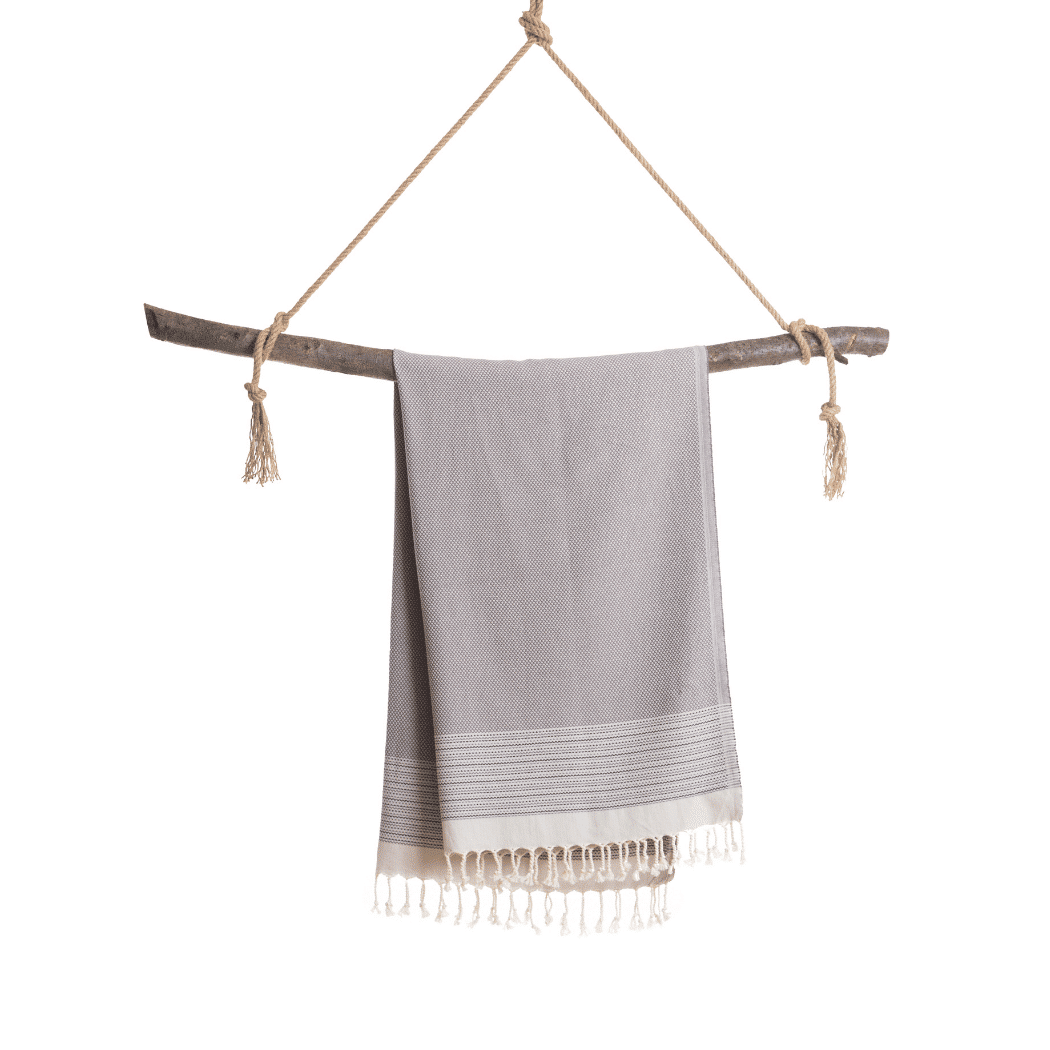 Beach Spa Turkish Hammam Towel Anthracite/Black