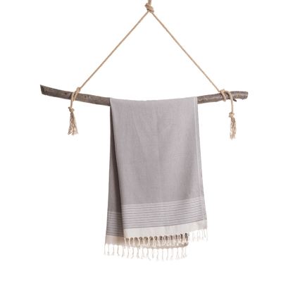 Beach Spa Turkish Hammam Towel Anthracite/Black