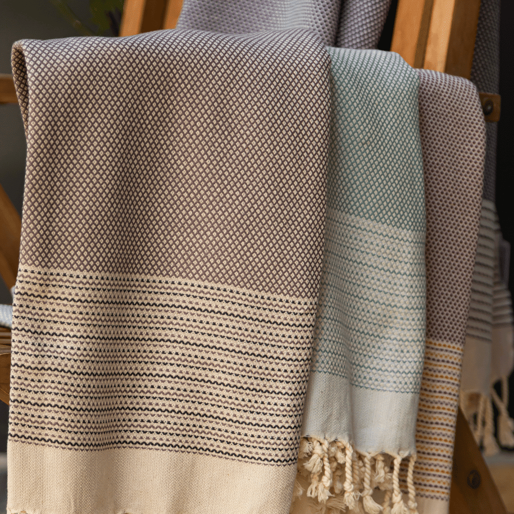 Beach Spa Turkish Hammam Towel Anthracite/Black