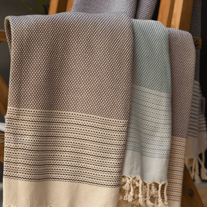 Beach Spa Turkish Hammam Towel Anthracite/Black
