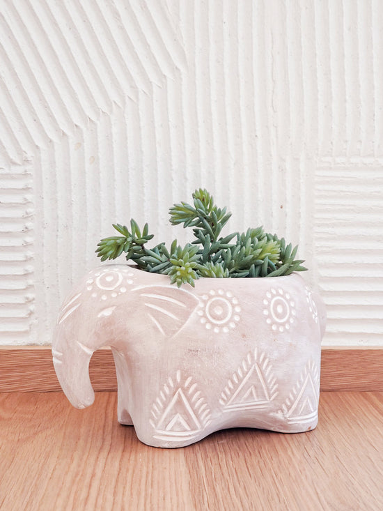 Terracotta Pot - Folk Elephant