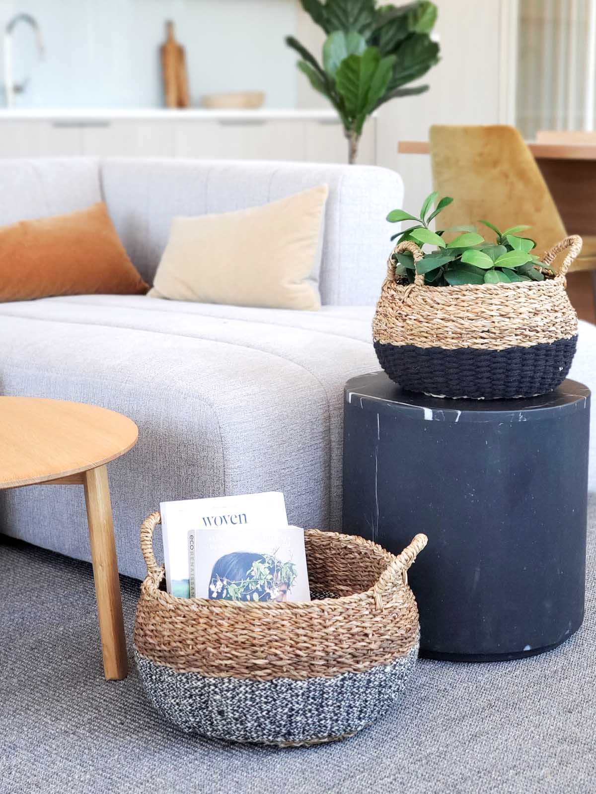 Ula Floor Basket - Black Secondary image