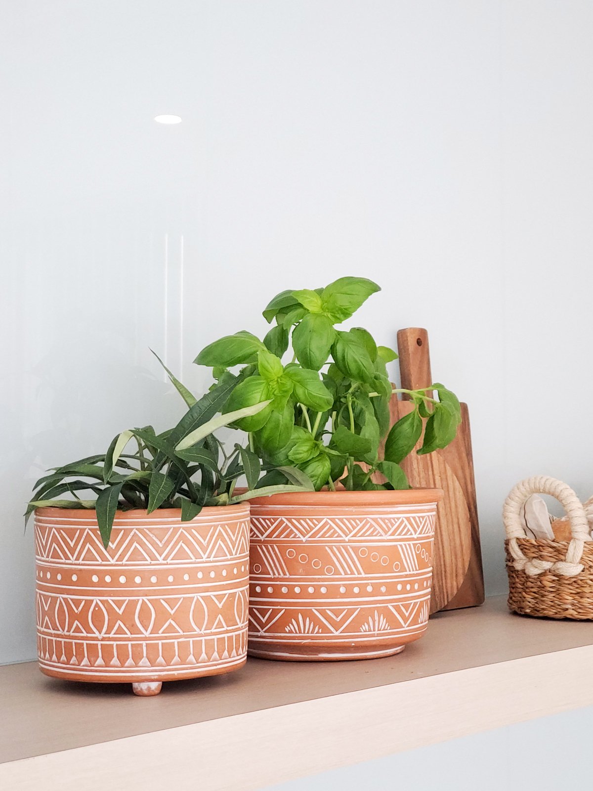 Hand Etched Terracotta Pot - Large Secondary image
