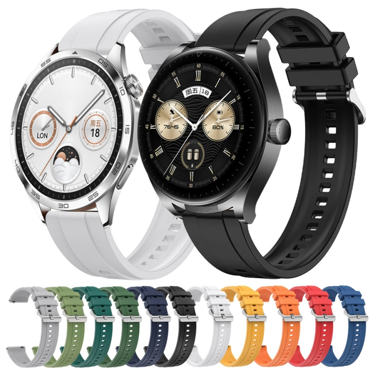 For Huawei Watch 4 Tire Pattern Silver Buckle Silicone Watch
