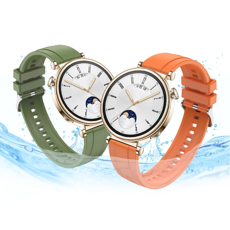 For Huawei Watch 4 Tire Pattern Silver Buckle Silicone Watch