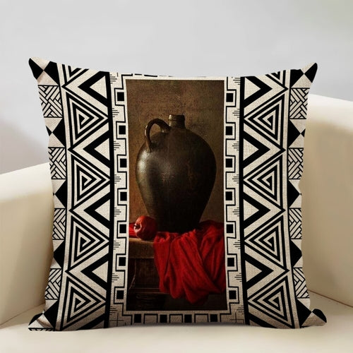 African Painting Printed Cushion Cover