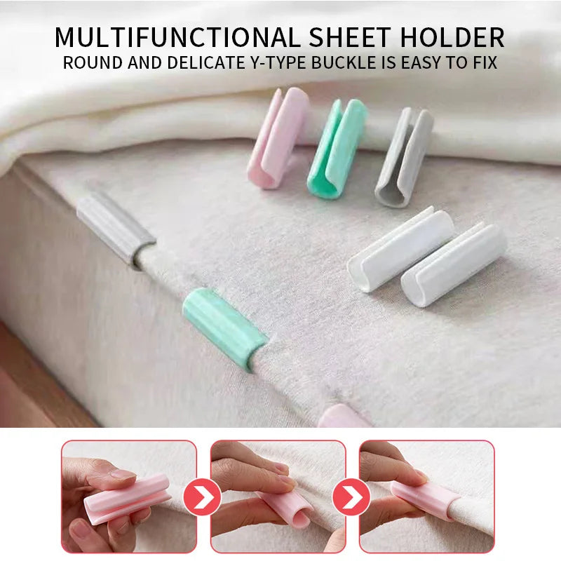 12PCS BedSheet Clips Plastic Slip-Resistant Clamp Quilt Bed Clipper