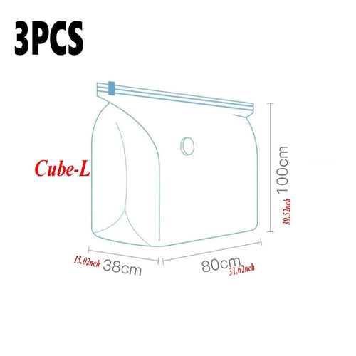 Cube Vacuum Storage Bags umbo Vacuum Seal Bags for Clothes, Bedding,